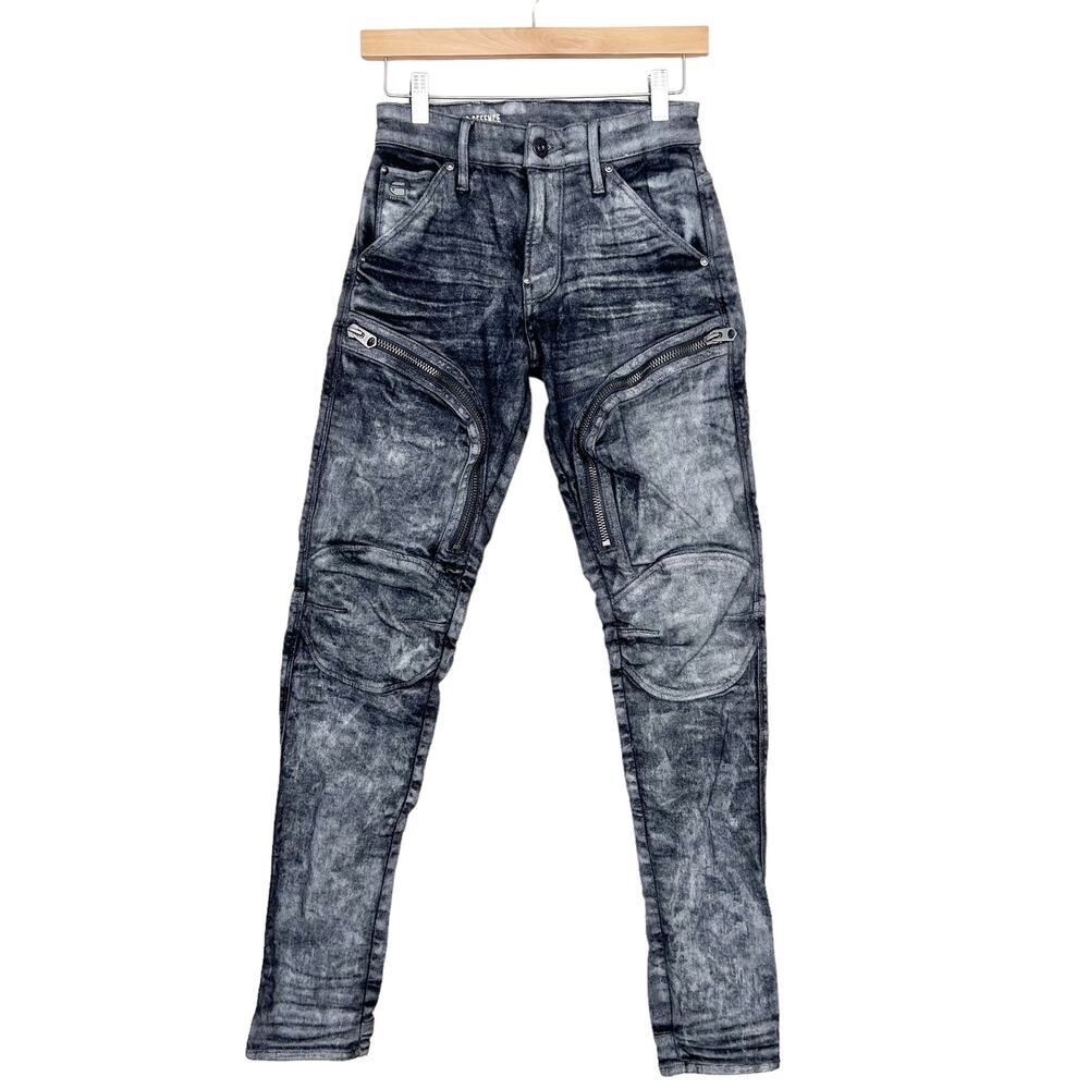G-Star Raw Air Defence Skinny Moto Gray Jeans Sz 27x32